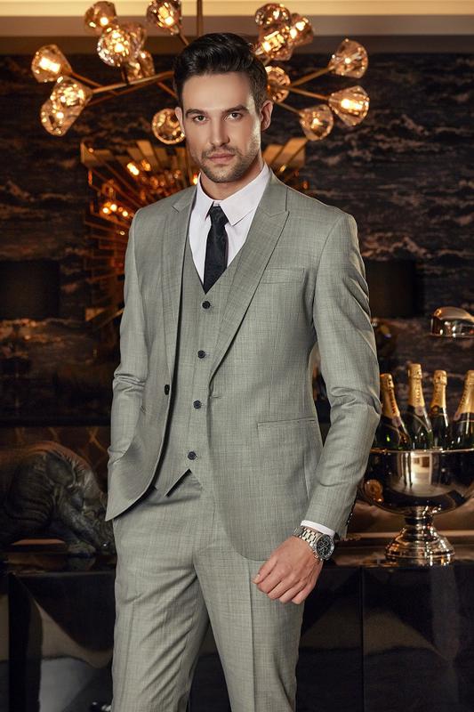 Bộ Vest Màu Xám Kem S201-16