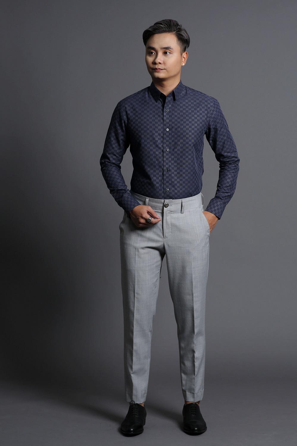 Áo Sơ Mi Xanh Kẻ Ô Cao Cấp