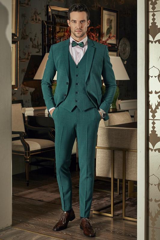 Bộ Comple Vest Màu Xanh Ngọc Bích Nổi Bật RB10-42