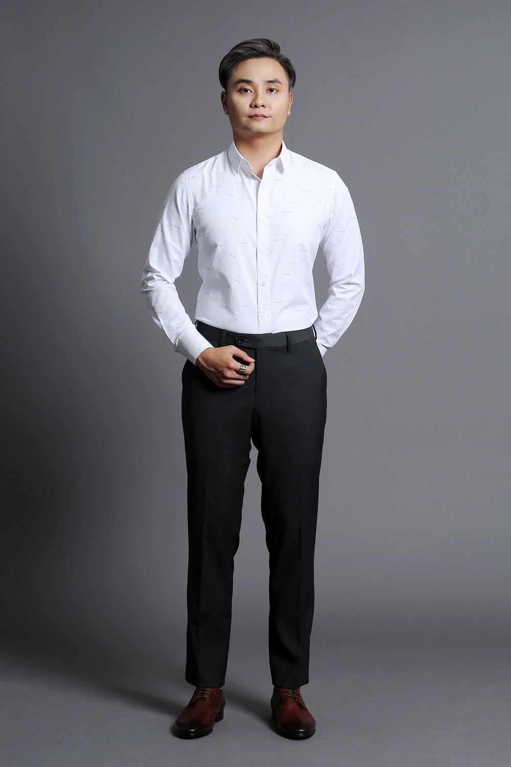 Áo Sơ Mi Nam Trắng Họa Tiểt