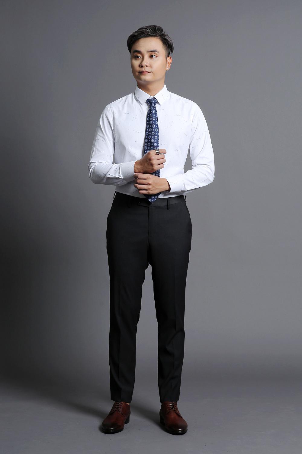 Áo Sơ Mi Nam Trắng Họa Tiểt