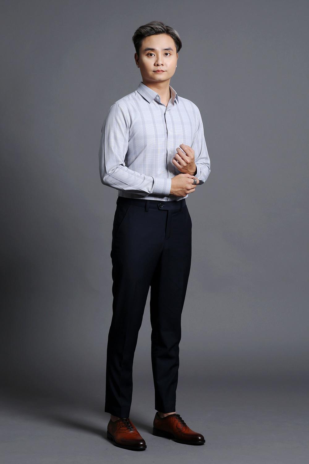 Áo Sơ Mi Nam Xám Xọc