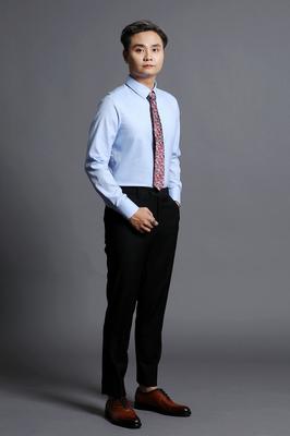 Áo Sơ Mi Nam Xanh Sáng Trơn Cao Cấp