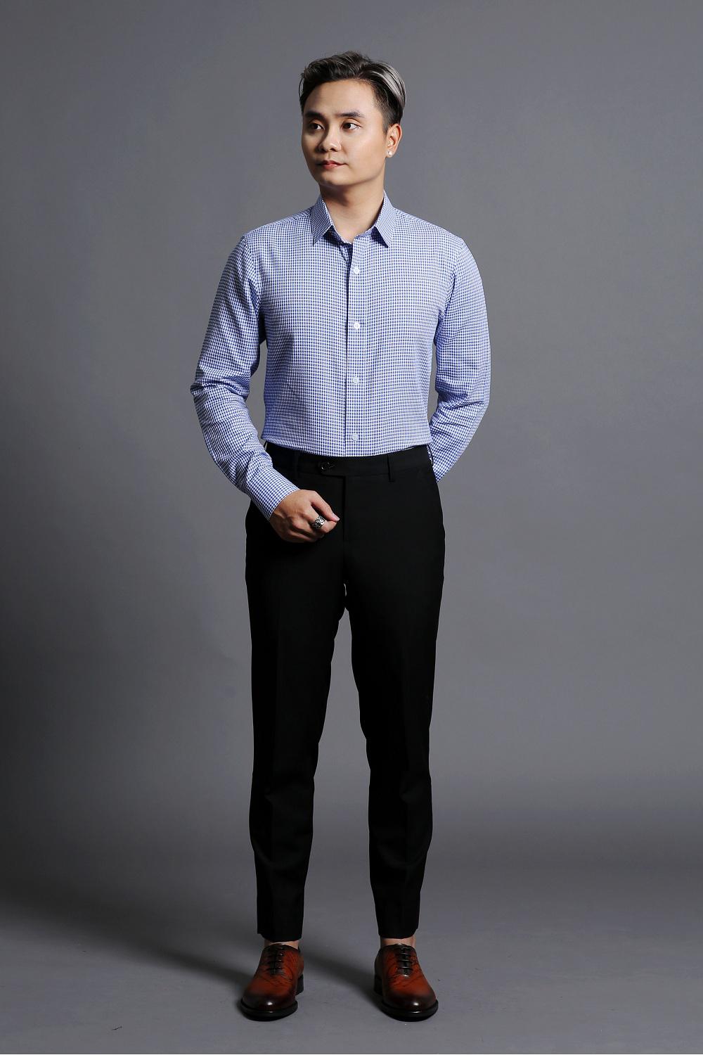 Áo Sơ Mi Nam Công Sở Xanh Caro