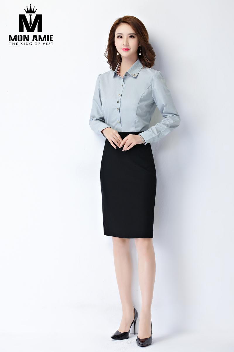 Sơ Mi Xám Nữ Công Sở Dài Tay