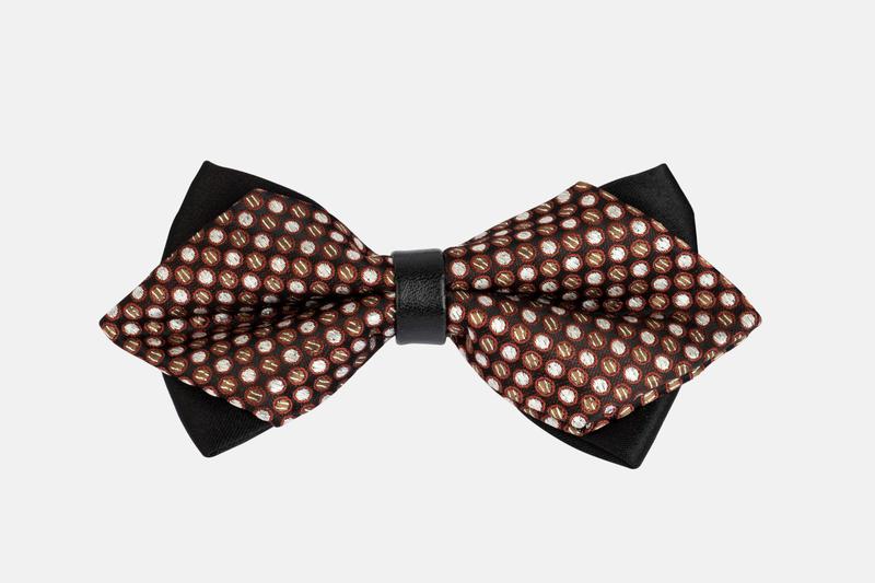 Nơ cưới màu nâu chấm bi tròn N24