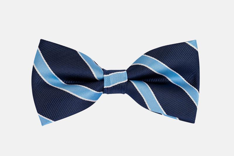 Nơ cưới màu xanh dương sọc viền xanh biển N29