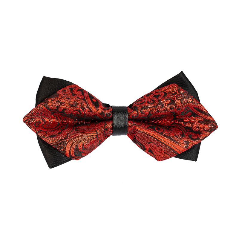 Nơ cưới màu cam họa tiết sinh động N37