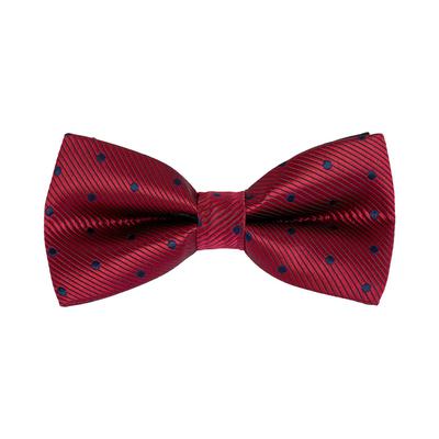 Nơ cưới màu đỏ chấm bi xanh N43