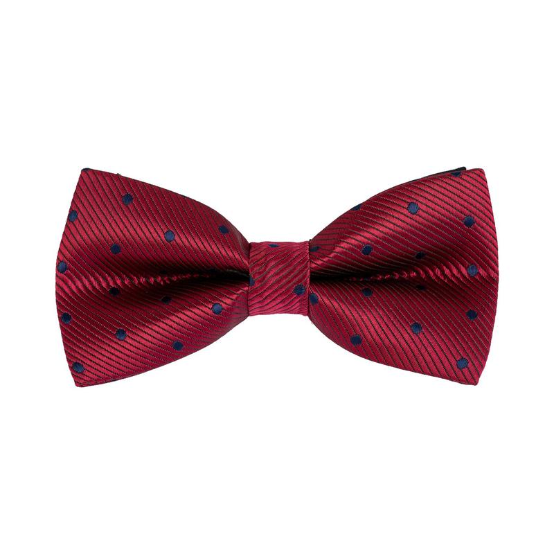 Nơ cưới màu đỏ chấm bi xanh N43