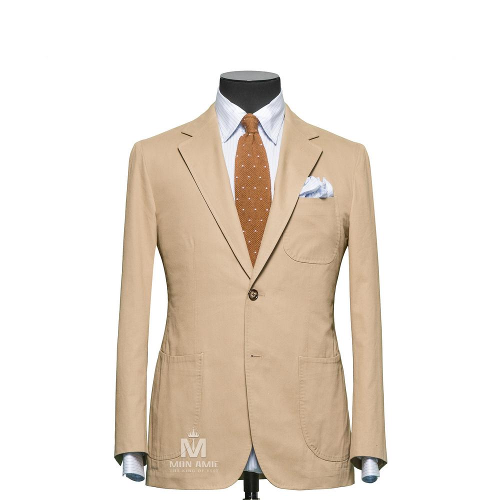 Bộ Vest Nam Công Sở Cao Cấp Màu Kem Đậm 624754-1