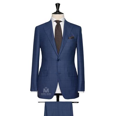 Bộ Vest Nam Công Sở Caro Xanh Trung Tính 71122-02-01