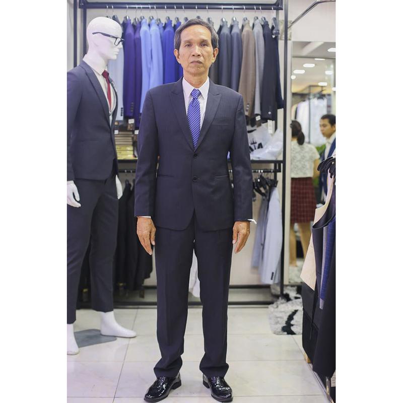 Bộ Vest Sui Gia Màu Xanh Đen A50.062